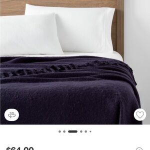 Threshold End of bed throw, Navy Faux Mohair Blanket